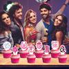 Disco Cowgirl Birthday Cake Toppers - NOVBAUB 48PCS Let's Go Girls Party Decorations Hot Pink Cowgirl Birthday Party Decorations Disco Bachelorette Party Supplies Cupcake Toppers for Women Girls view 4