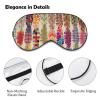 Colored Feather Pattern Sleeping Eye Mask Eye Shade with Adjustable Strap Blindfold for Airplane Travel view 3