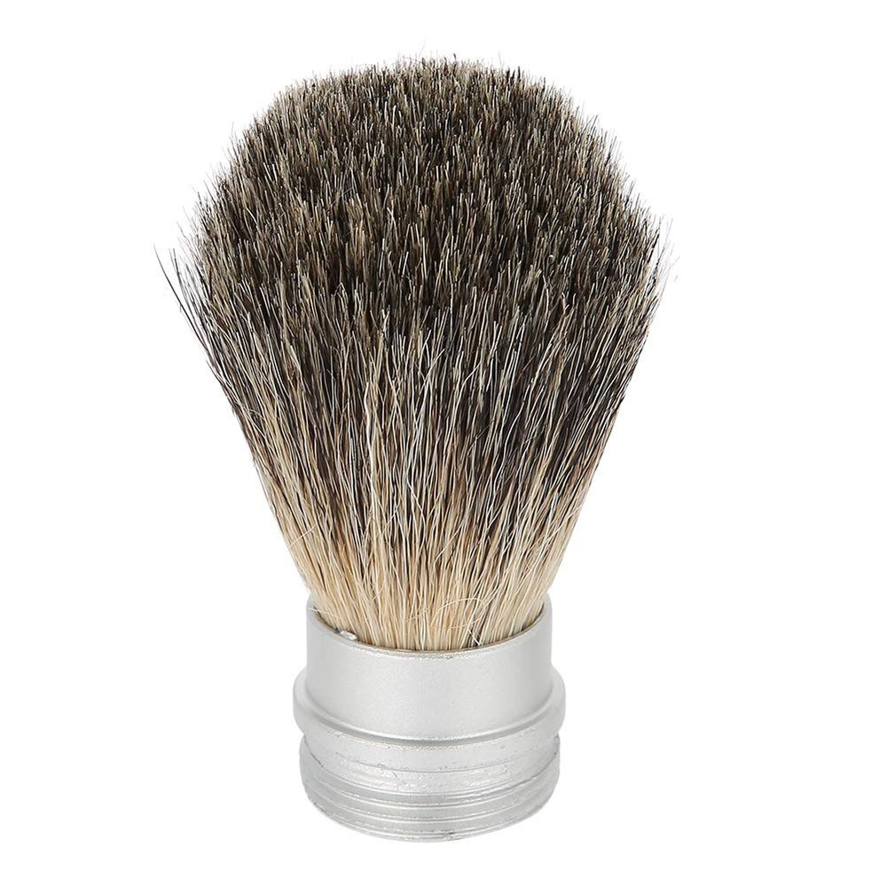 ANKROYU Shaving Brush with Aluminum Handle, Portable Shaving Tool, Beard Brush Mustache Hair Bristles for Men for Beard Cleaning