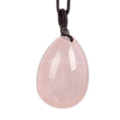 YEDECOR Droplets Shaped Natural Stone Pendants Carved Stone Egg Shape Necklace Healing Crystal Quartz Pendants Necklace Adjustable Braided Rope Pendants for Boys Girls Men Women Gift,RoseQuartz