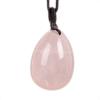 YEDECOR Droplets Shaped Natural Stone Pendants Carved Stone Egg Shape Necklace Healing Crystal Quartz Pendants Necklace Adjustable Braided Rope Pendants for Boys Girls Men Women Gift,RoseQuartz view 1