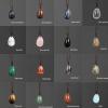 YEDECOR Droplets Shaped Natural Stone Pendants Carved Stone Egg Shape Necklace Healing Crystal Quartz Pendants Necklace Adjustable Braided Rope Pendants for Boys Girls Men Women Gift,RoseQuartz view 2