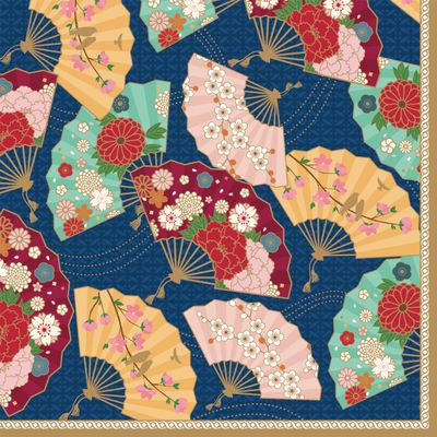 20 Napkins Asian Fans | Table Decoration | Decoupage | Napkin Technology 33 x 33 cm