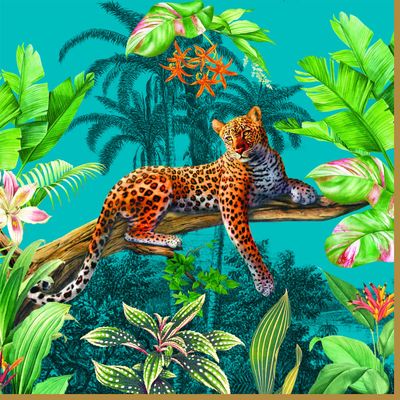 20 Napkins Rested Leopard in the Jungle | Jungle | Animals | Table Decoration | Decoupage | Decoupage | Decoupage | Decoupage | 33 x 33 cm