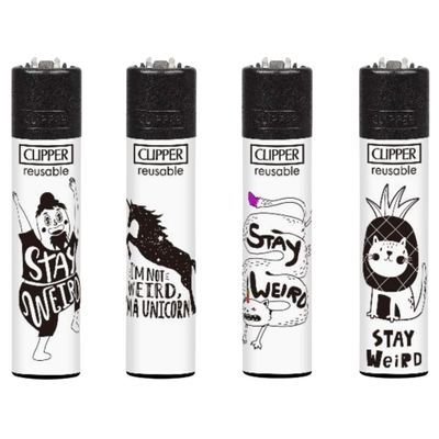4 x Clipper Lighters Set, Clipper Lighter Refillable Lighters SET DESIGN, Pack of Lighters, New Clipper Lighters (No Fuel)