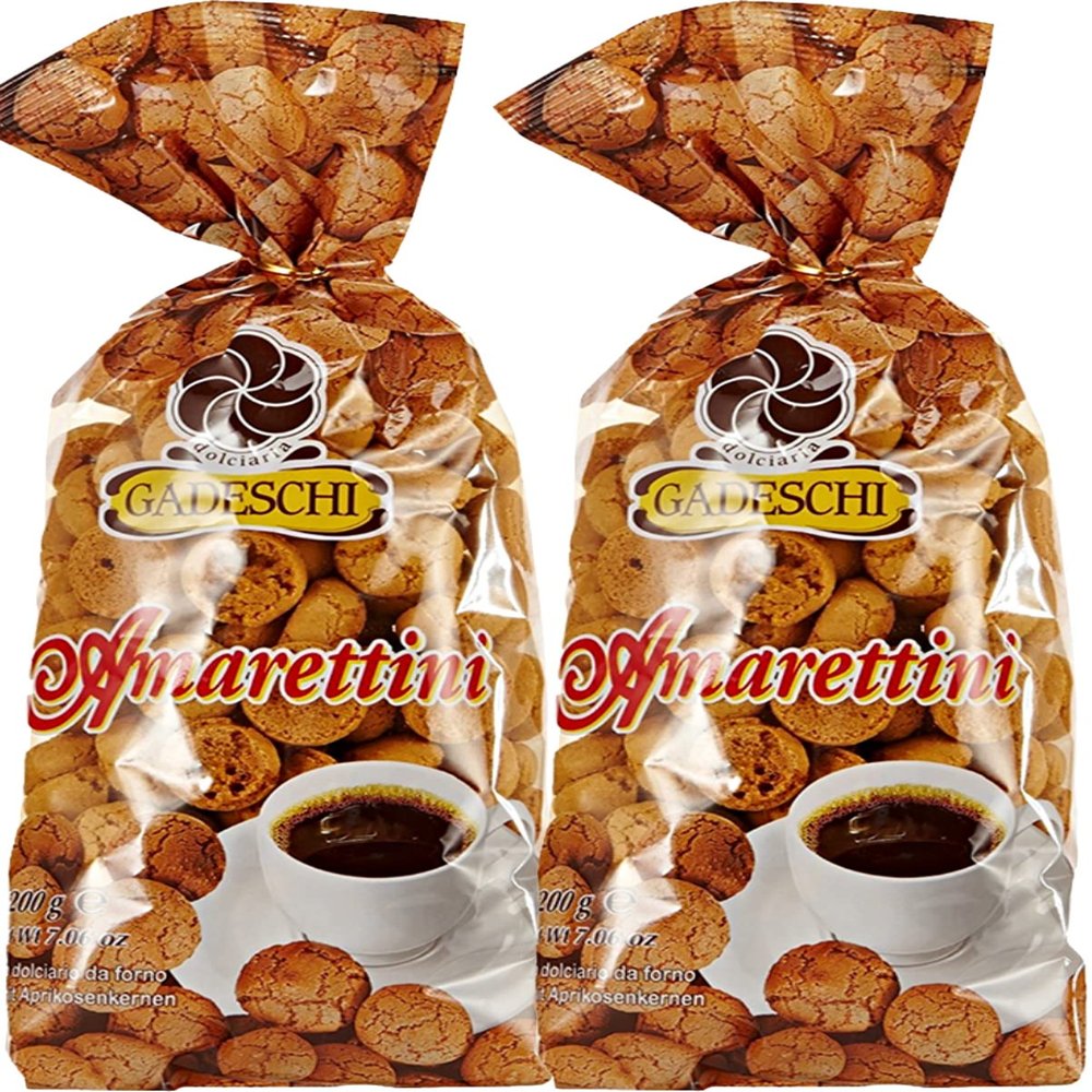Gadeschi Amarettini 2x200g (14.10 Ounce) - Pastries with Apricot Kernels and taste of aromatic Almonds/Italy