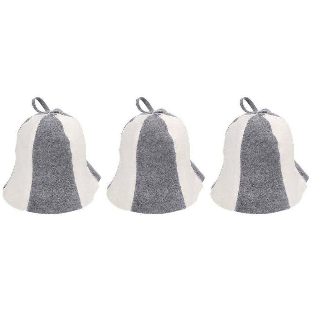 GALPADA 3pcs Unisex Felt Sauna Hats Comfortable Bathing Sauna Caps for Hair Breathable and Lightweight for Spa and Activities Convenient Hanging Design