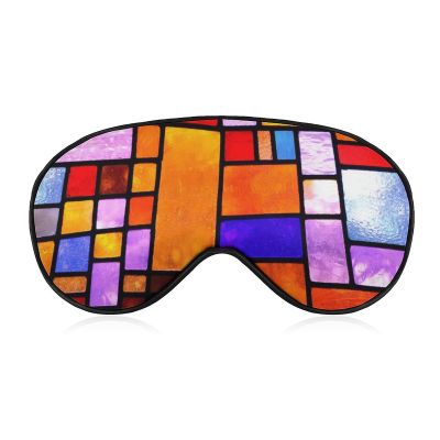Retro Mondrian Sleeping Eye Mask Eye Shade with Adjustable Strap Blindfold for Airplane Travel