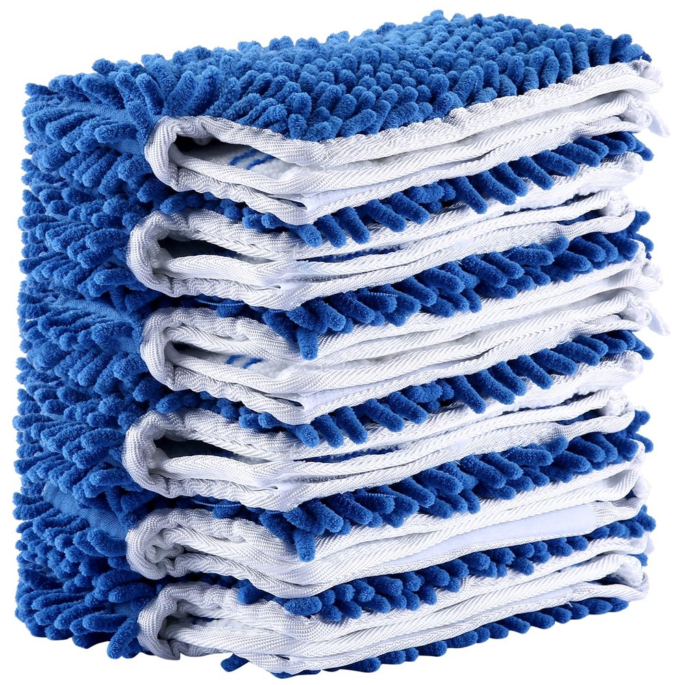 6 Pack Microfiber Flip Mop Refills,Compatible with O-Cedar Dual Action Mop,Replacement Mop Heads for Dry/Wet Use,Washable&Reusable