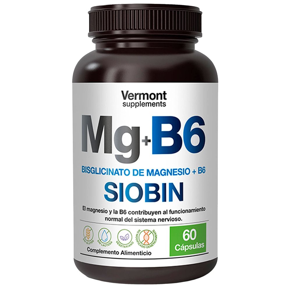 Vermont Bisglicinato De Magnesio + B6 (Siobin) 60 Caps