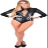 Faux Leather Bodysuit Women Sexy Wetlook Lingerie Patent Leather Bodysuit Erotic Leotard Costumes,Black,Medium view 4