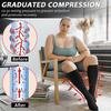 Ailaka Zipper Compression Socks for Men Women - 20-30 mmHg Close Toe Knee High Medical Compression Socks with Zipper, Zip Up Socks for Varicose Veins, Edema, Recovery, Pregnant, Nurse (Black, XXL) view 2