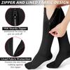 Ailaka Zipper Compression Socks for Men Women - 20-30 mmHg Close Toe Knee High Medical Compression Socks with Zipper, Zip Up Socks for Varicose Veins, Edema, Recovery, Pregnant, Nurse (Black, XXL) view 3