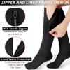 Ailaka Zipper Compression Socks for Men Women - 20-30 mmHg Close Toe Knee High Medical Compression Socks with Zipper, Zip Up Socks for Varicose Veins, Edema, Recovery, Pregnant, Nurse (Black, M) view 3