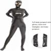 Women's Sexy Wetlook Bodycon Catsuit Nightclubs Performance Costume Lingerie Jumpsuit Faux Leather,Black,ES view 4