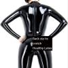 Women Sexy Shiny Lingerie Faux Leather Bodysuit Long Sleeve Zipper Crotch Bodysuit Clubwear,Black,Small view 2