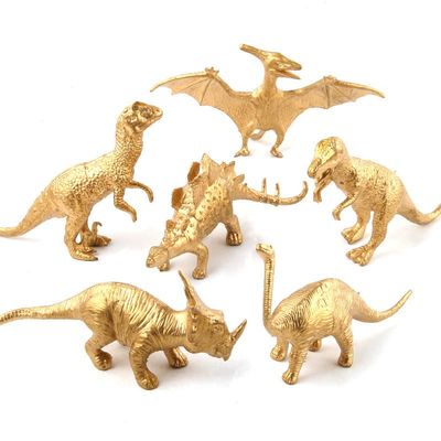 6 Pcs Gold Dinosaur Cake Decorations Cake Toppers For Boys Girls Party Supplies