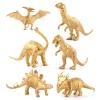6 Pcs Gold Dinosaur Cake Decorations Cake Toppers For Boys Girls Party Supplies view 2
