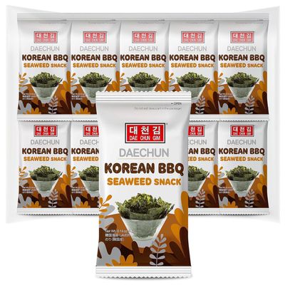 CHOI's 1(Daechun) Korean BBQ Seaweed Snacks - (20 Pack) - Keto, Gluten Free, Full of Fiber, Vitamin, Mineral, High protein snack, Healthy snack, Omega 3's - Product of Korea