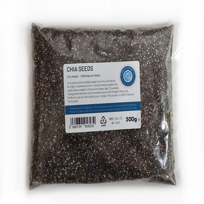 Entirely Ingredients Chia Seeds 500g 100% Natural - Selected for Premium Quality