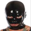 Latex Hood Black with Eyes Mouth and Nostril Holes Rubber Latex Mask,0.4mm,Small view 2