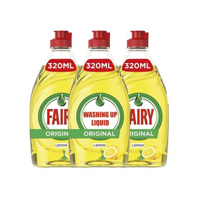 Lemon Washing Up Liquid with LiftAction | Dishes Grease Cleaner | 320ml | (Pack of 3)