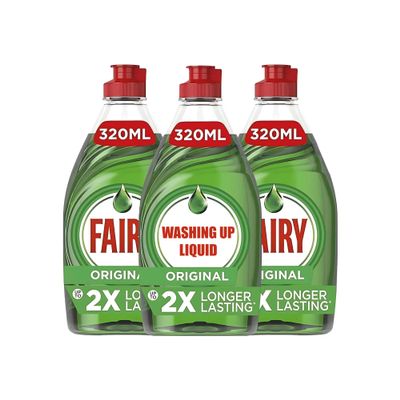 Faairry Original Washing Up Liquid Green with LiftAction | Dishes Grease Cleaner | 320ML | (Pack of 3)