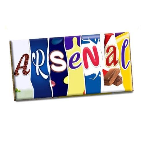 Arsenal Chocolate Bar Wrapper Novelty Birthday Gift Present for Football Lovers CH-857 [with chocolate bar]