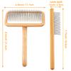 Carpet Rake-Sheepskin Wool Brush and Sheepskin Brush Cleaner Comb, More Suitable for Pile Carpets/Rugs, for Carding Fur, Restore Carpets Softness and Texture (Wood, 2PCS(Big+ Small) view 2