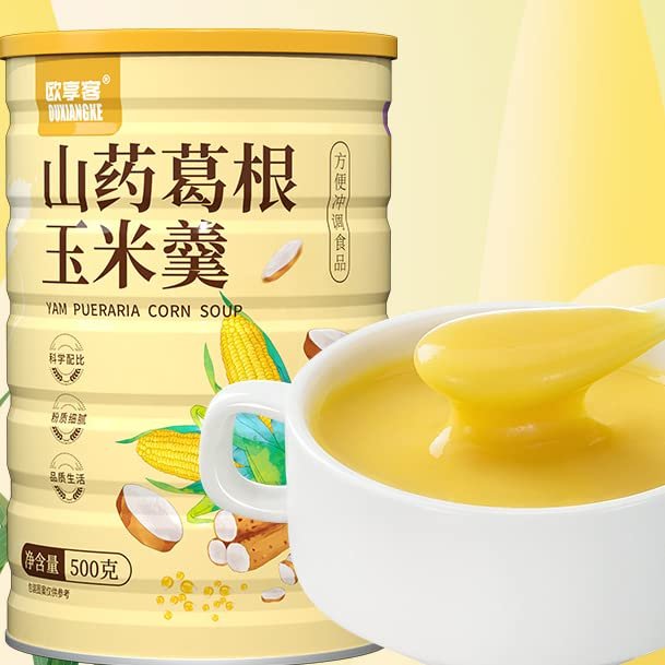 Corn Paste 500g/Can, Healthy Chinese Yams Corn Soup, Nutritious Five Grains Breakfast Porridge, Convenient Meal Substitute Powder, Instant Chinese Snacks (1 can)