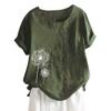 T-Shirt Women's Summer Blouse Short Sleeve T-Shirt V-Neck Clothing Woman Loose Comfortable Crew Neck Clothes Pullover Teenager Pullover with Print T-Shirt Loose, Green, Large view 1