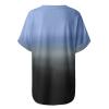 Women's T-Shirt Summer Women's Blouse Short Sleeve V-Neck Summer Shirts Basic Shirt Pullover Crew Neck Clothes Flowers Print Long Blouse for Women Soft Tee Shirt Pullover, darkblue, Large view 3