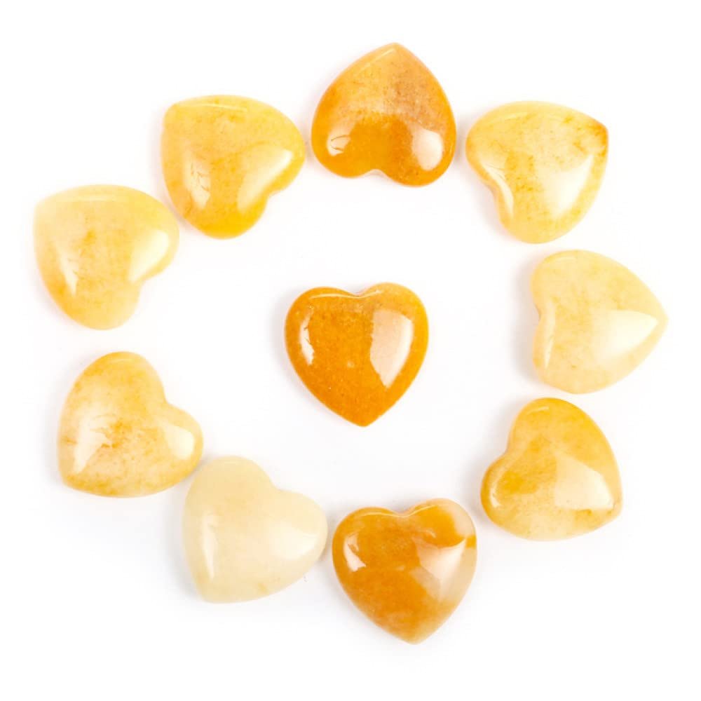 10pc/set Natural Heart Shaped Crystals Stones Mini 2cm Ornaments Reiki Rose Quartz 7 Chakras Energy Gemstones Home Decor,topaz,10 pieces