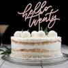 Hello Twenty Cake Topper, Happy 20th Birthday Cake Decorations, Handwriting Script 20th Anniversary Party, Rose Gold Glitter view 4