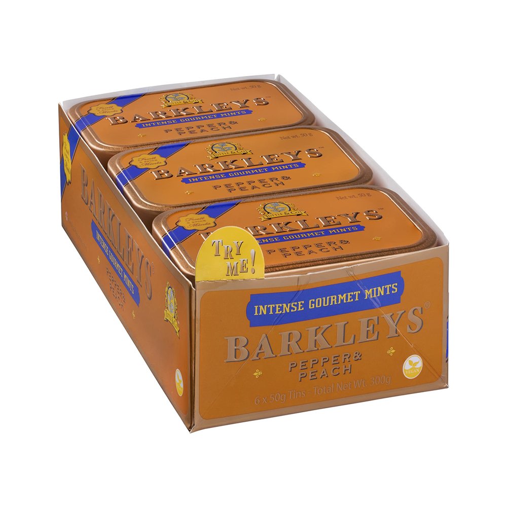Barkleys Pepper & Peach Gourmet Mints 6 x 50 g