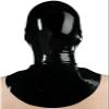 Latex Hood Hangman's Rubber Mask with Contrast Trim Around Eyes and Mouth,Black,with Zipper view 2