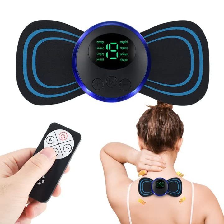 Mini Neck and Neck Massager with Remote Control, Stimulator for Neck, Back and Other Body Parts Pain Relief