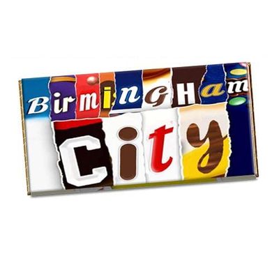 Birmingham City Chocolate Bar Wrapper Football Club Team Novelty Gift Present CH-853 [with chocolate bar]