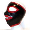 Latex Hood for Women Rubber Pull On Black Latex Mask Hood with Red Trim 0.6mm Latex,Black and Red Trim,XX-Large view 1