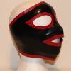 Latex Hood for Women Rubber Pull On Black Latex Mask Hood with Red Trim 0.6mm Latex,Black and Red Trim,XX-Large view 2
