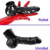 Latex Mens Cock and Ball Sheath with Edge Rolled/Unrolled,Flesh,Rolled view 2