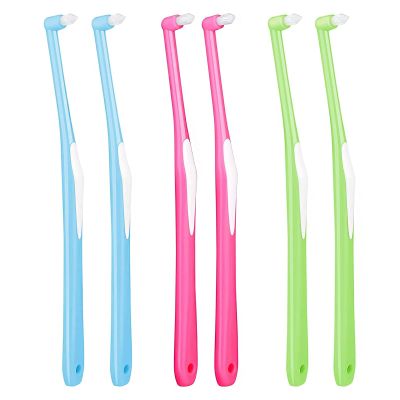 6 Pcs Denture Brush, Single Tufted Toothbrush End-tuft Tapered Toothbrush for Orthodontic Braces Interspace Brushes Soft Trim Toothbrush for Dental Cleaning.