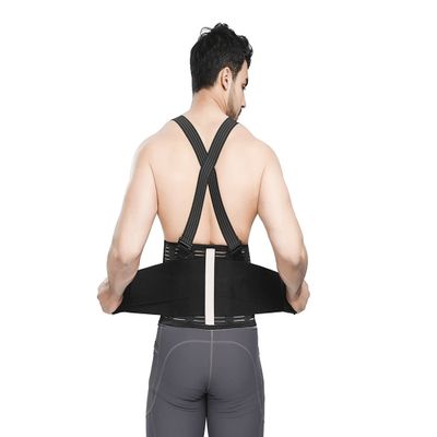 Adjustable Back Brace Lumbar Support Belt With Suspenders Lower Back Pain Relief Women Men Posture Correction For Heavy Lifting Work,Moving And Warehouse Jobs (Color : Black, Size : M)