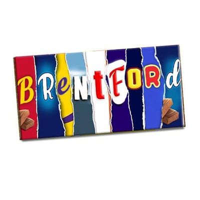 Brentford Chocolate Bar Wrapper Football Club Team Novelty Birthday Gift Present CH-855 [with Chocolate bar]