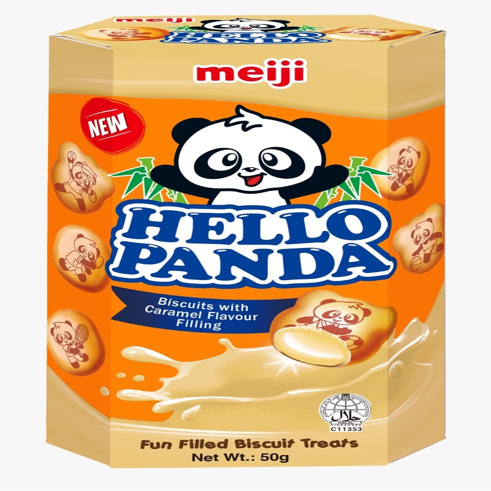 HELLO PANDA CARAMEL FLAVOURED BISCUITS 50G, (Case of 10)