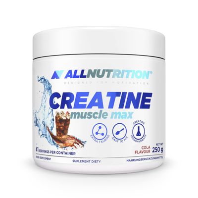 ALLNUTRITION Creatine Muscle Max Food Suplement - Creatine Monohydrate with Taurine - Performance Boost and Muscle Recovery - No Added Sugar - Instant Powder 250g - Cola