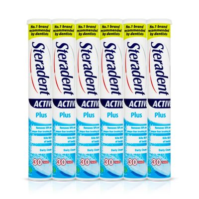 Steradent Active Plus Denture Daily Cleansing 30 Tablets (Pack of 6)