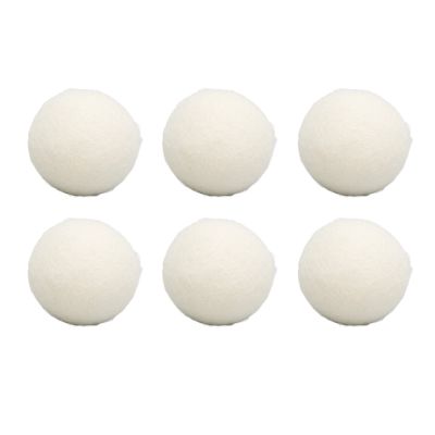 6Pcs Wool Drying Balls, Skin Friendly Fabric Softener, Reusable Static Reduction Time Saving Drying Ball for Shorten Drying Time, Impurities Adsorption, Moisture & Odour Removal (6cm)