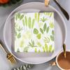 20 pcs Green Disposable Napkins - 2 Ply Dinner Napkins Botanical Printed- Paper Napkins for Dinner, Parties, Daily Use view 3