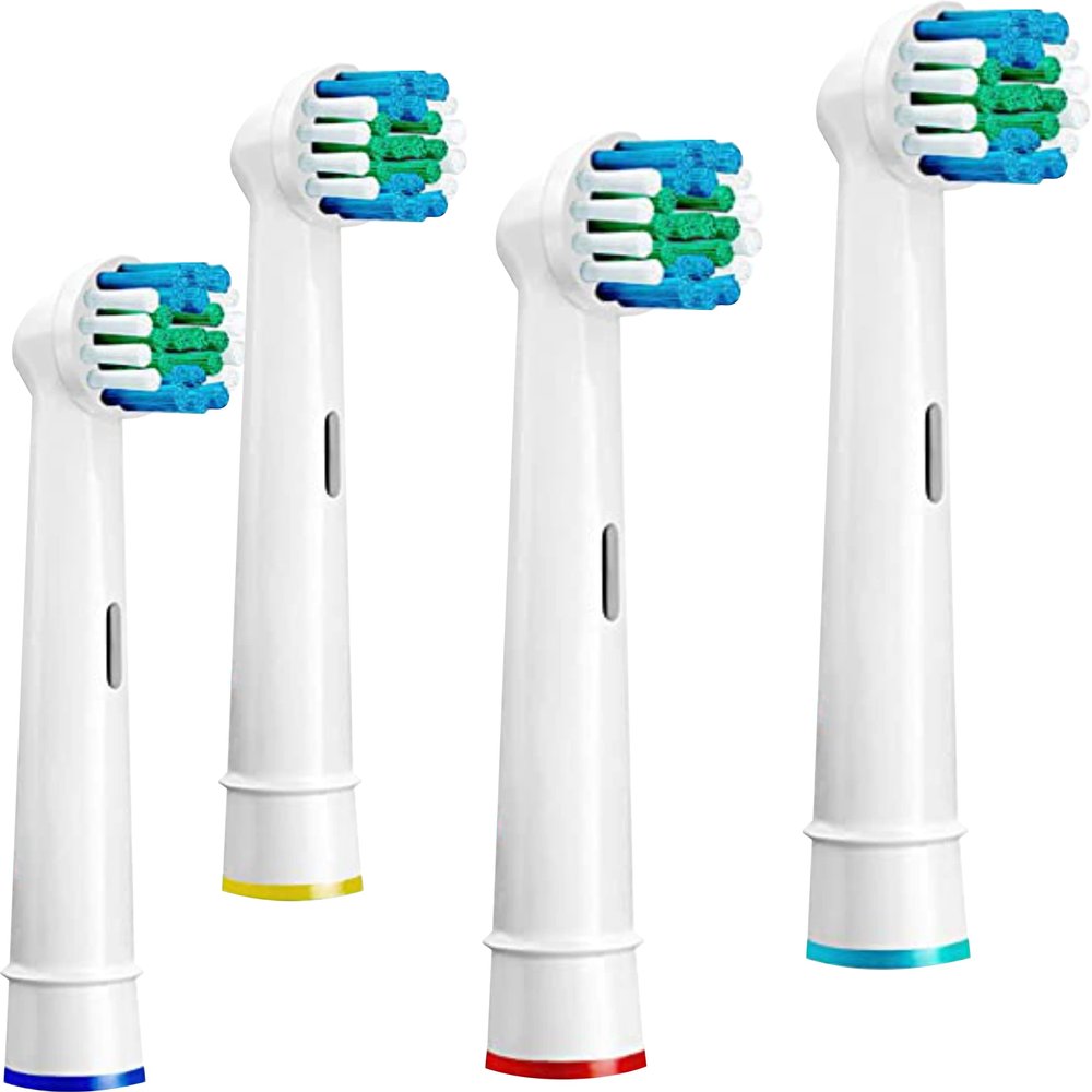 4Pcs Toothbrush Heads Compatible with Electric Rechargeable Toothbrushes Soft Bristle for Superior and Gentle Clean for Teeth & Gum Care with Classic Round Brush Heads Replacement Brush